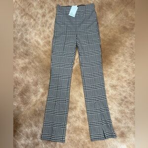 H&M Black & White Houndstooth Stretch Pants | Size Small | NWT